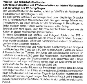 Artikel des TVB im Amtsblatt